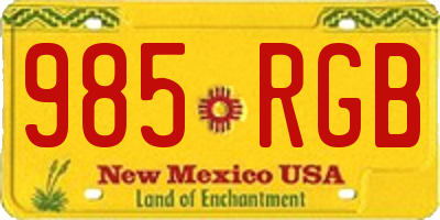 NM license plate 985RGB