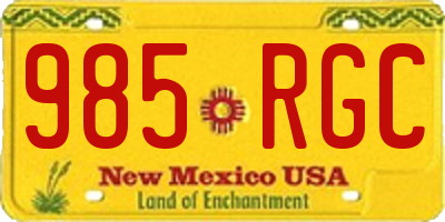 NM license plate 985RGC
