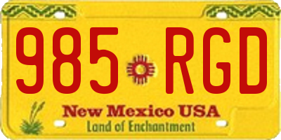 NM license plate 985RGD