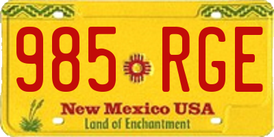 NM license plate 985RGE