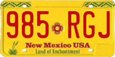 NM license plate 985RGJ