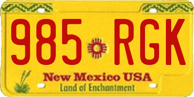 NM license plate 985RGK