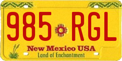 NM license plate 985RGL