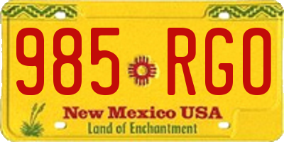 NM license plate 985RGO