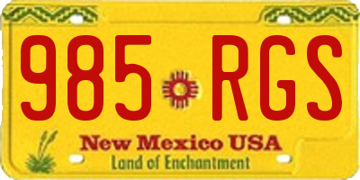 NM license plate 985RGS