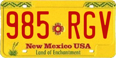 NM license plate 985RGV