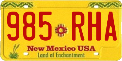 NM license plate 985RHA