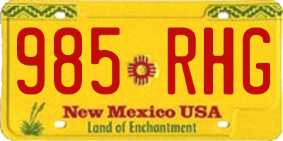NM license plate 985RHG