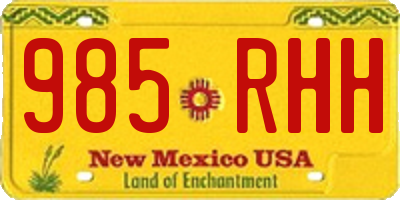 NM license plate 985RHH