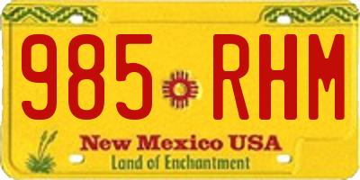 NM license plate 985RHM