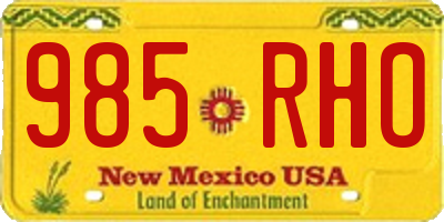NM license plate 985RHO