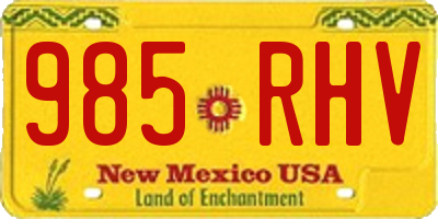 NM license plate 985RHV