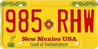 NM license plate 985RHW