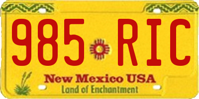 NM license plate 985RIC