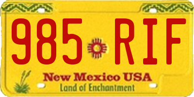 NM license plate 985RIF
