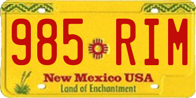 NM license plate 985RIM