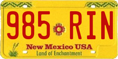 NM license plate 985RIN