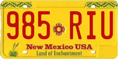 NM license plate 985RIU