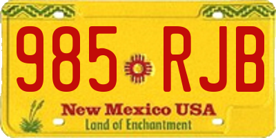 NM license plate 985RJB