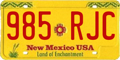 NM license plate 985RJC