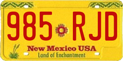 NM license plate 985RJD