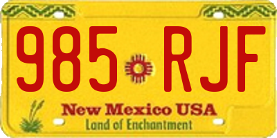NM license plate 985RJF