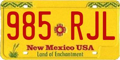 NM license plate 985RJL