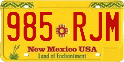 NM license plate 985RJM