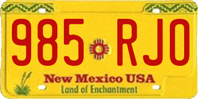 NM license plate 985RJO
