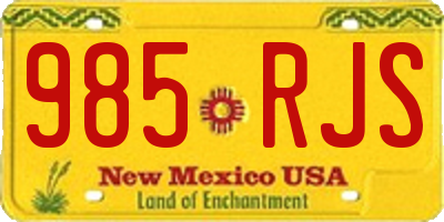 NM license plate 985RJS