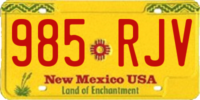 NM license plate 985RJV