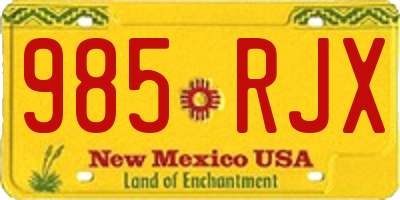 NM license plate 985RJX