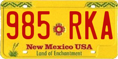 NM license plate 985RKA