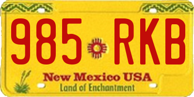 NM license plate 985RKB