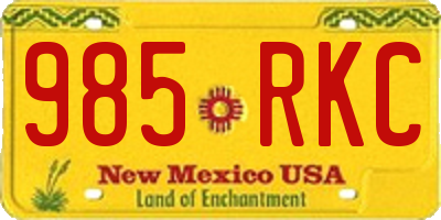 NM license plate 985RKC