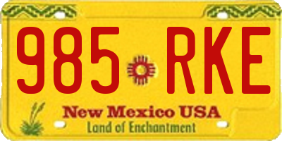 NM license plate 985RKE
