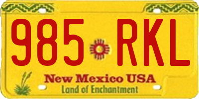 NM license plate 985RKL