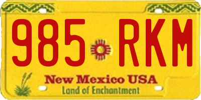 NM license plate 985RKM