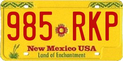 NM license plate 985RKP