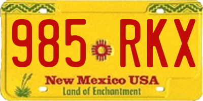 NM license plate 985RKX