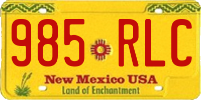 NM license plate 985RLC