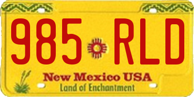 NM license plate 985RLD
