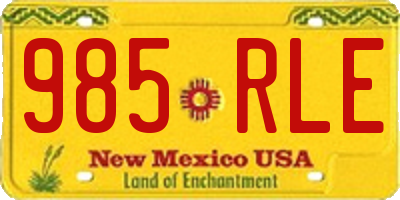NM license plate 985RLE