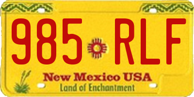 NM license plate 985RLF