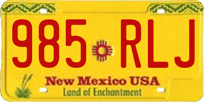 NM license plate 985RLJ