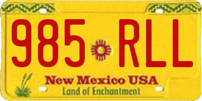 NM license plate 985RLL
