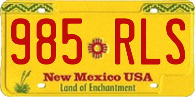 NM license plate 985RLS