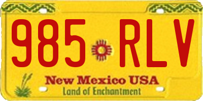 NM license plate 985RLV