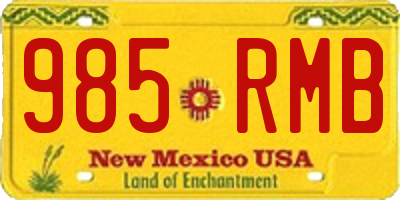 NM license plate 985RMB