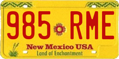 NM license plate 985RME